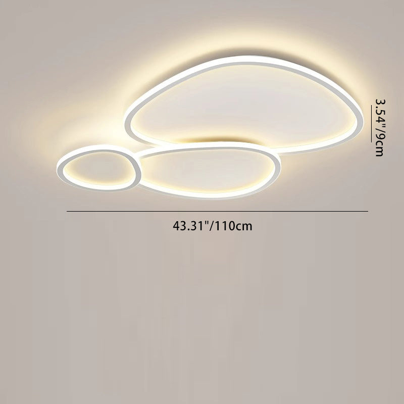 Modern Minimalist Crossing Round Oval Silicone PE LED Flush Mount Ceiling Light For Bedroom