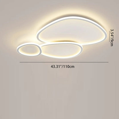 Modern Minimalist Crossing Round Oval Silicone PE LED Flush Mount Ceiling Light For Bedroom