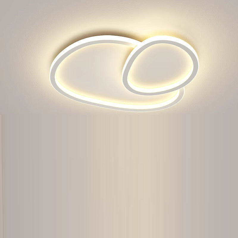 Modern Minimalist Crossing Round Oval Silicone PE LED Flush Mount Ceiling Light For Bedroom