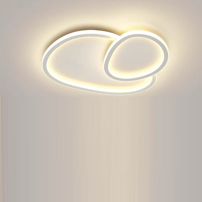 Modern Minimalist Crossing Round Oval Silicone PE LED Flush Mount Ceiling Light For Bedroom