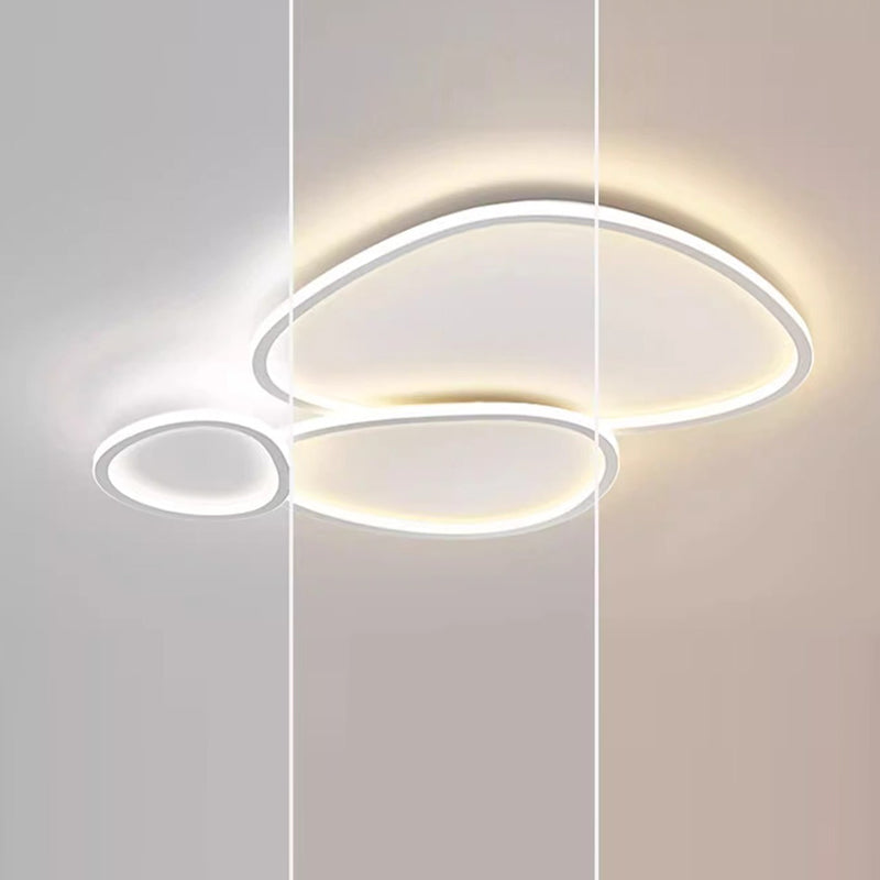 Modern Minimalist Crossing Round Oval Silicone PE LED Flush Mount Ceiling Light For Bedroom
