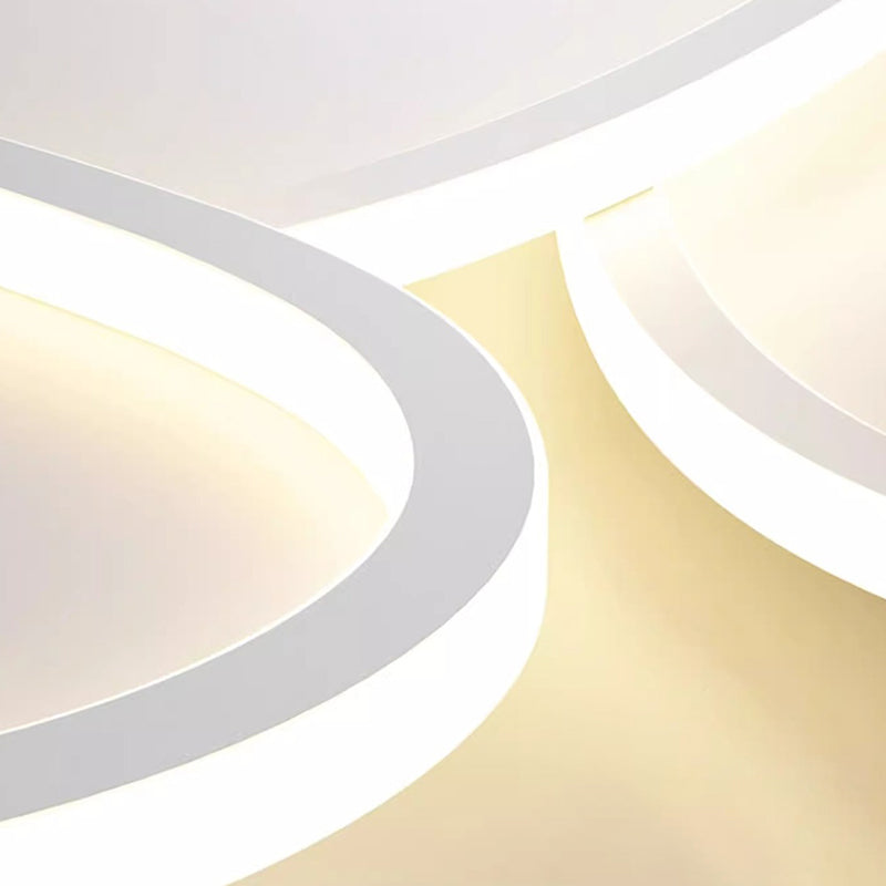 Modern Minimalist Crossing Round Oval Silicone PE LED Flush Mount Ceiling Light For Bedroom