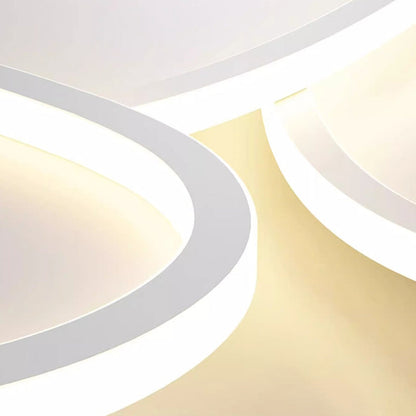 Modern Minimalist Crossing Round Oval Silicone PE LED Flush Mount Ceiling Light For Bedroom