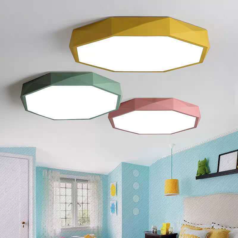 Modern Minimalist Geometric Round Shape Iron Acrylic LED Flush Mount Ceiling Light For Living Room