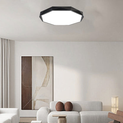 Modern Minimalist Geometric Round Shape Iron Acrylic LED Flush Mount Ceiling Light For Living Room