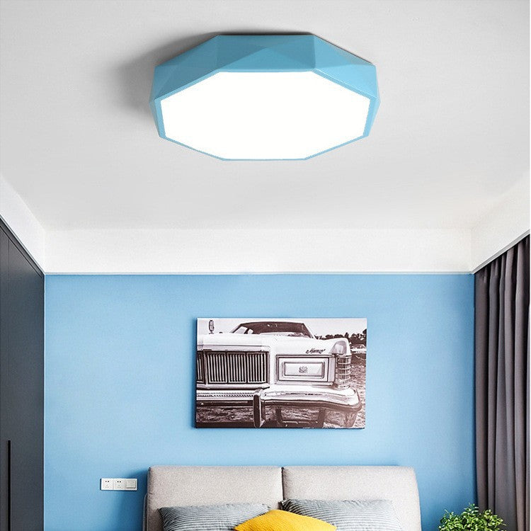 Modern Minimalist Geometric Round Shape Iron Acrylic LED Flush Mount Ceiling Light For Living Room