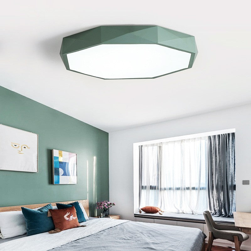 Modern Minimalist Geometric Round Shape Iron Acrylic LED Flush Mount Ceiling Light For Living Room