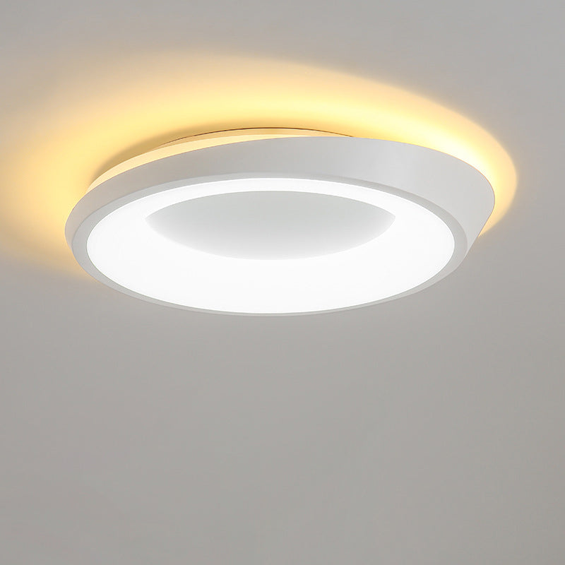 モダンでシンプルな不規則な丸型アイアン金具アクリル製LEDセミフラッシュマウント天井照明（寝室用）