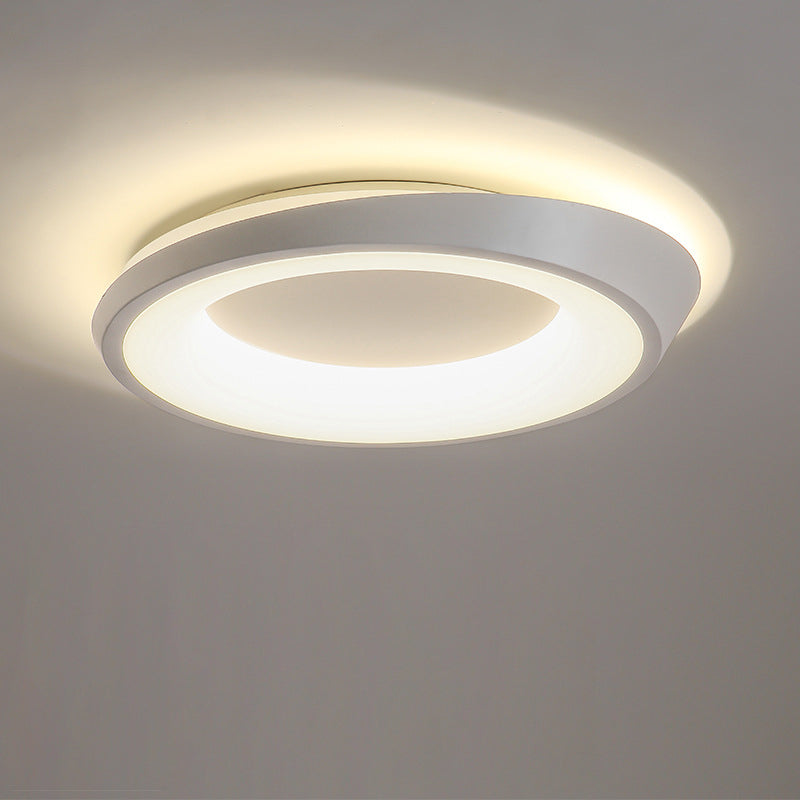 モダンでシンプルな不規則な丸型アイアン金具アクリル製LEDセミフラッシュマウント天井照明（寝室用）