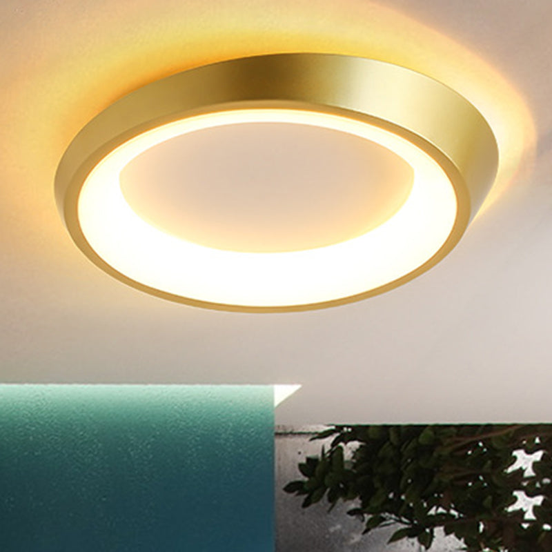 モダンでシンプルな不規則な丸型アイアン金具アクリル製LEDセミフラッシュマウント天井照明（寝室用）