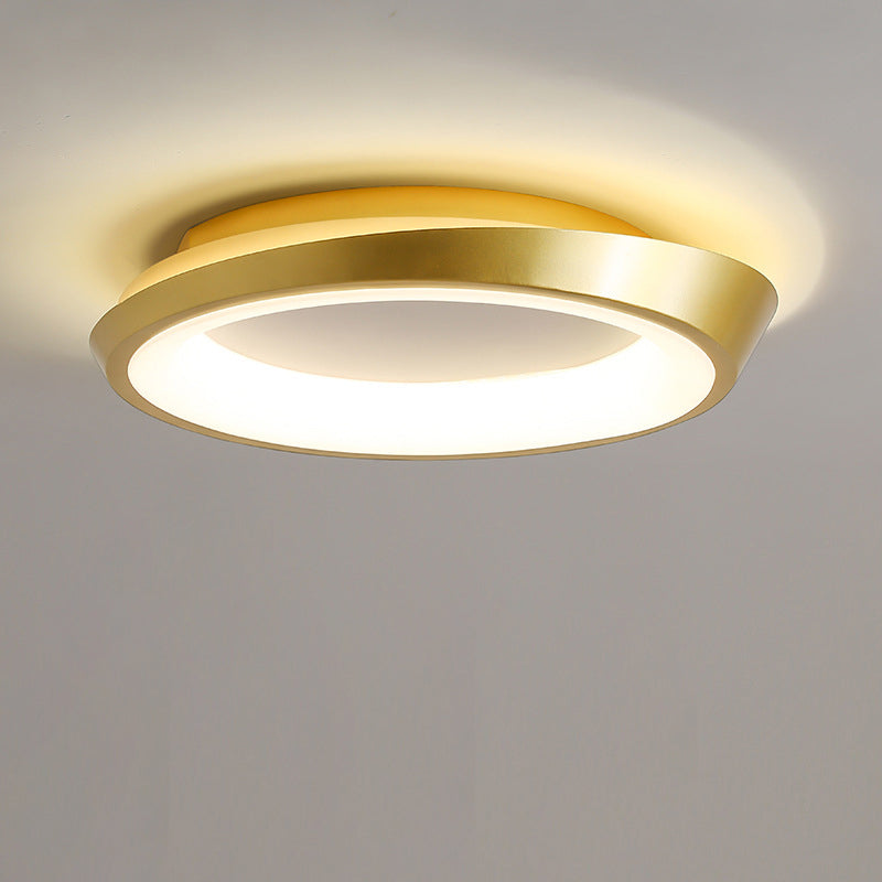 モダンでシンプルな不規則な丸型アイアン金具アクリル製LEDセミフラッシュマウント天井照明（寝室用）