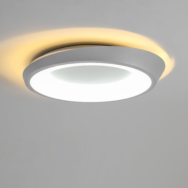モダンでシンプルな不規則な丸型アイアン金具アクリル製LEDセミフラッシュマウント天井照明（寝室用）