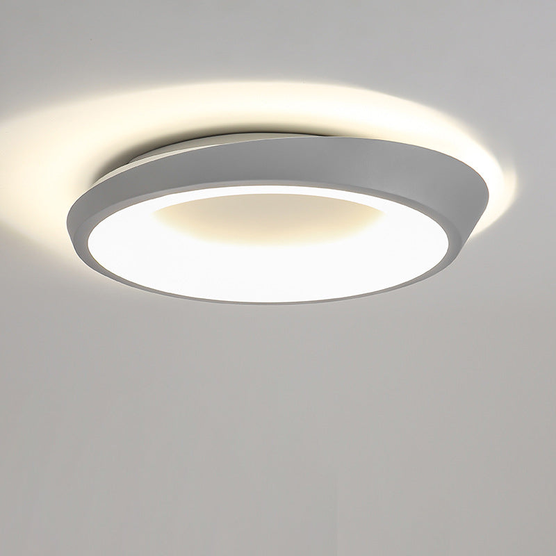 モダンでシンプルな不規則な丸型アイアン金具アクリル製LEDセミフラッシュマウント天井照明（寝室用）