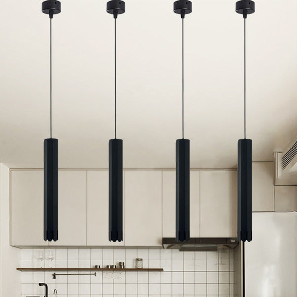 Modern Minimalist Liftable Petal Cylinder Aluminum Track LED Pendant Light For Dining Room