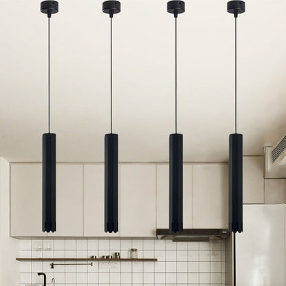 Modern Minimalist Liftable Petal Cylinder Aluminum Track LED Pendant Light For Dining Room