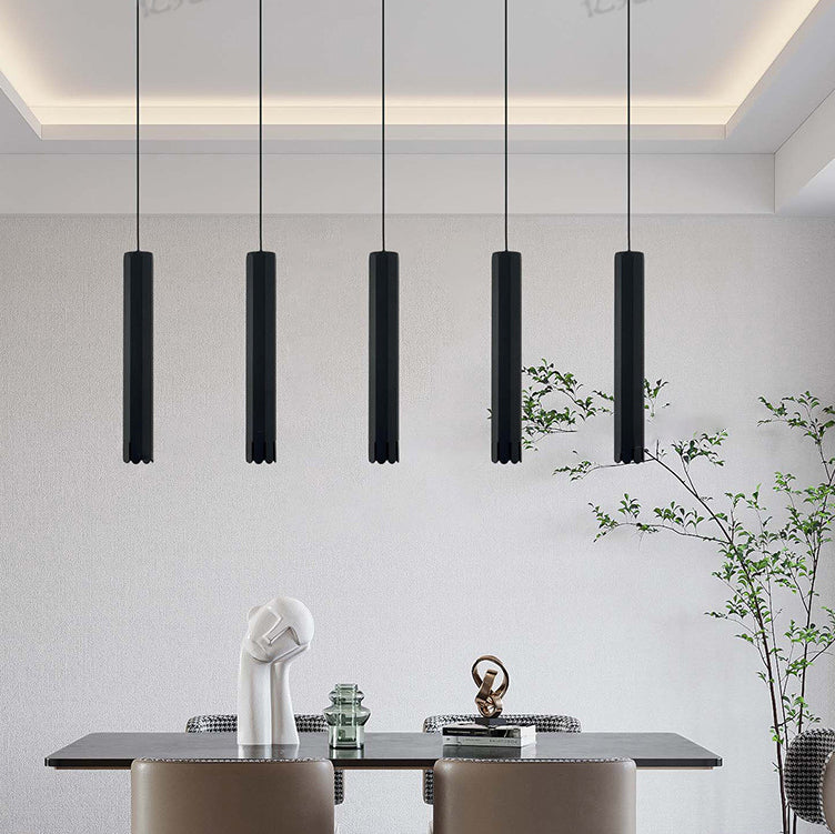 Modern Minimalist Liftable Petal Cylinder Aluminum Track LED Pendant Light For Dining Room