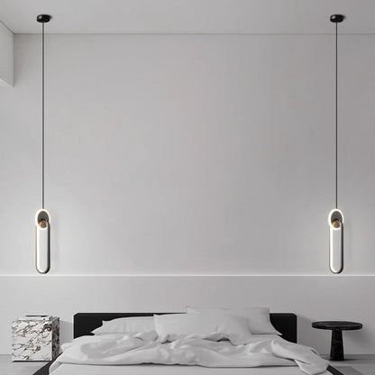 Modern Luxury Oval Round Iron Silicone Acrylic LED Pendant Light For Living Room