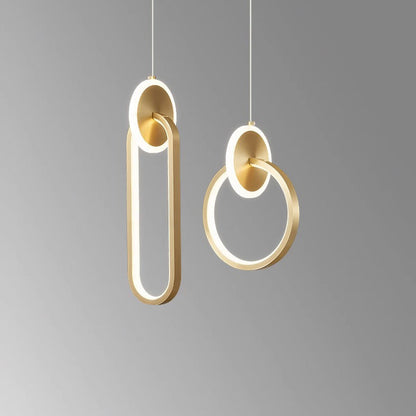 Modern Luxury Oval Round Iron Silicone Acrylic LED Pendant Light For Living Room