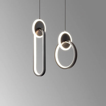 Modern Luxury Oval Round Iron Silicone Acrylic LED Pendant Light For Living Room