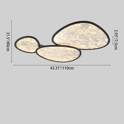 Contemporary Creative Clouds Combination Irregular Oval Aluminum Acrylic LED Flush Mount Ceiling Light For Living Room