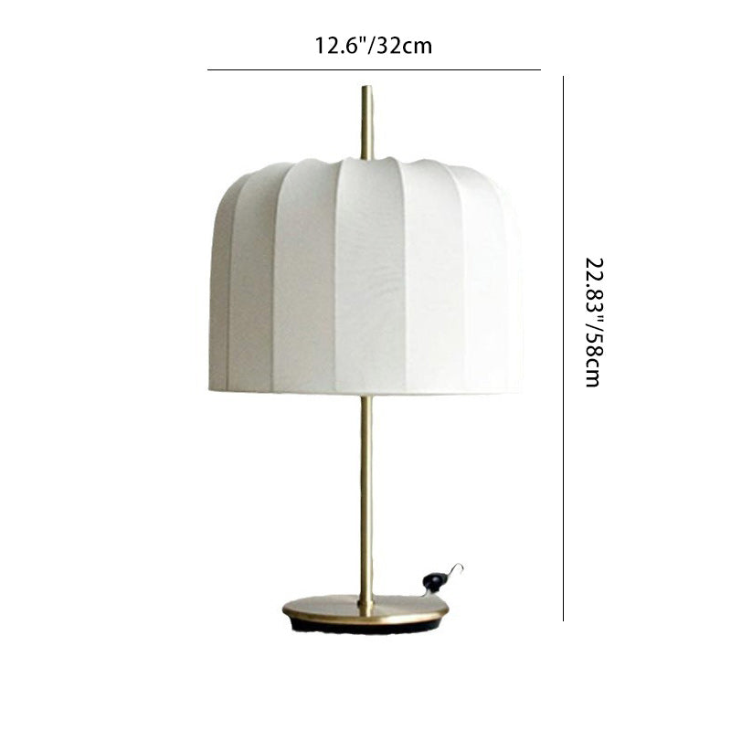 Modern Minimalist Pumpkin Fabric Iron 1-Light Table Lamp For Bedroom