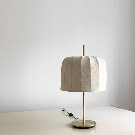 Modern Minimalist Pumpkin Fabric Iron 1-Light Table Lamp For Bedroom