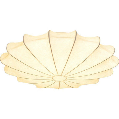 Traditional Japanese Dome Floral Artificial Silk Hardware 1/3-Light Semi-Flush Mount Ceiling Light For Living Room