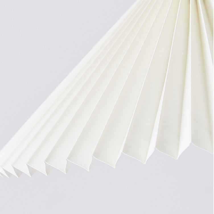 Contemporary Nordic Round Pleated Skirt Shape Fabric Iron 1-Light Pendant Light For Living Room