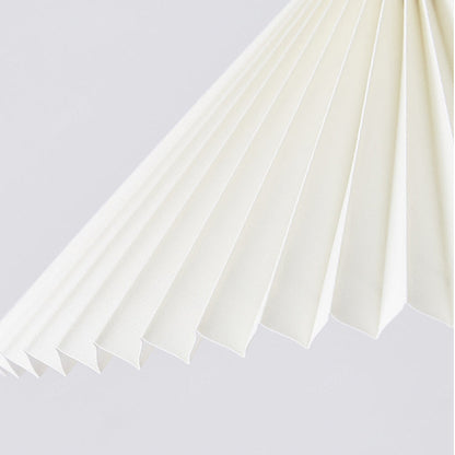 Contemporary Nordic Round Pleated Skirt Shape Fabric Iron 1-Light Pendant Light For Living Room