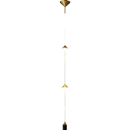 Modern Minimalist Electroplated Marble Strips Iron LED Chandelier For Living Room