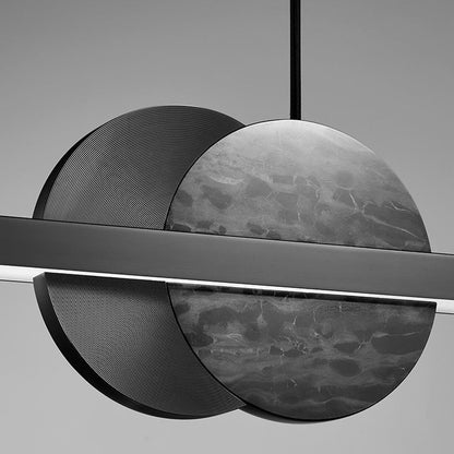ثريا جزيرة LED مصنوعة من النحاس والرخام والأكريليك بتصميم عصري بسيط لغرفة الطعام