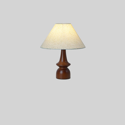 Traditional Vintage Drum Floral Fabric Wood 1-Light Table Lamp For Living Room
