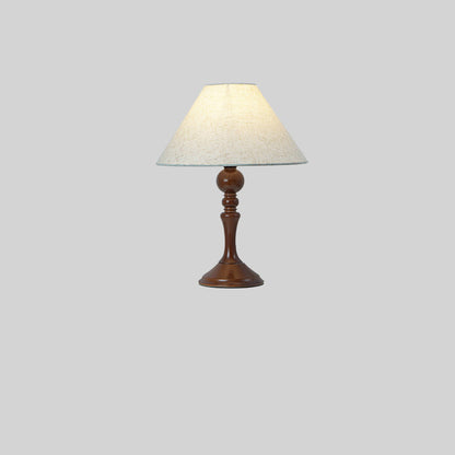 Traditional Vintage Drum Floral Fabric Wood 1-Light Table Lamp For Living Room