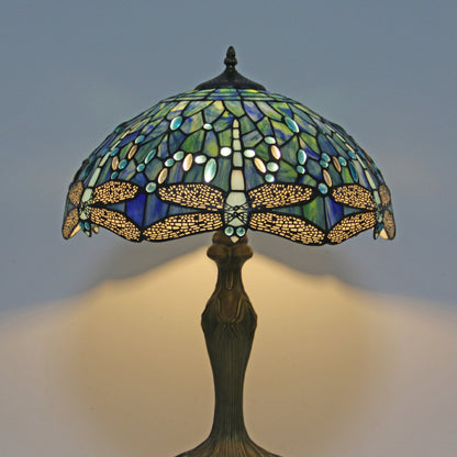 Traditional Tiffany Dome Resin Colorful Glass 2-Light Table Lamp For Living Room
