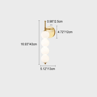 مصباح حائط LED نحاسي معاصر على شكل كرة زجاجية مزينة بالخرز على شكل زهرة الزعرور المسكرة لغرفة المعيشة 