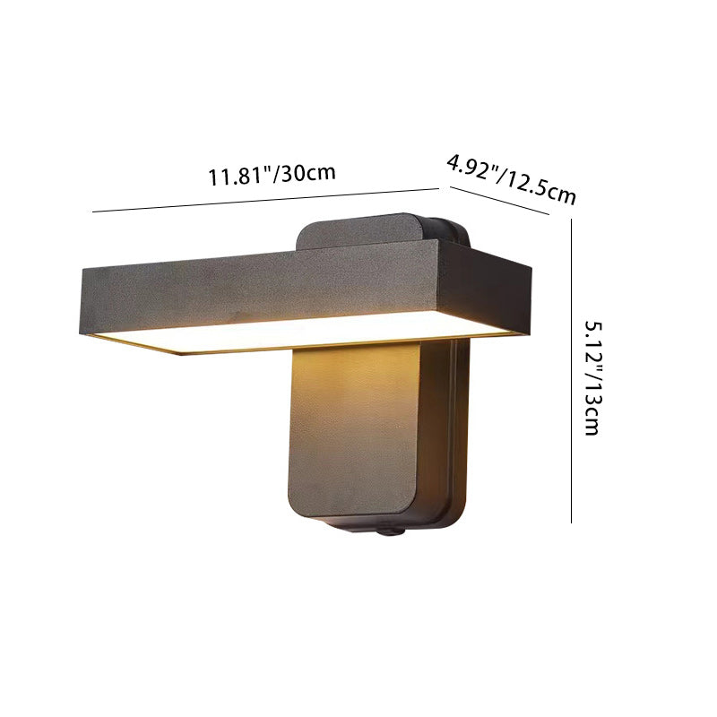مصباح حائط LED مستطيل الشكل مصنوع من الألومنيوم والأكريليك بتصميم عصري بسيط ومقاوم للماء للاستخدام في الهواء الطلق 