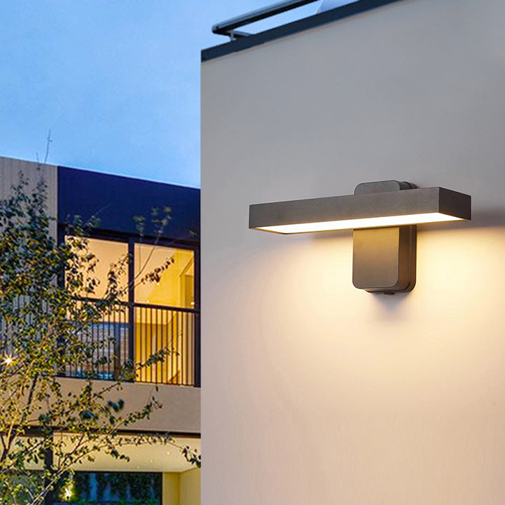 مصباح حائط LED مستطيل الشكل مصنوع من الألومنيوم والأكريليك بتصميم عصري بسيط ومقاوم للماء للاستخدام في الهواء الطلق 