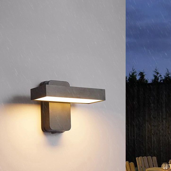 مصباح حائط LED مستطيل الشكل مصنوع من الألومنيوم والأكريليك بتصميم عصري بسيط ومقاوم للماء للاستخدام في الهواء الطلق 