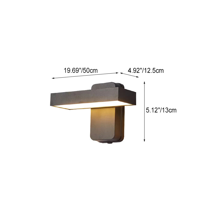 مصباح حائط LED مستطيل الشكل مصنوع من الألومنيوم والأكريليك بتصميم عصري بسيط ومقاوم للماء للاستخدام في الهواء الطلق 