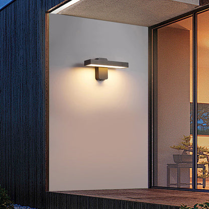 مصباح حائط LED مستطيل الشكل مصنوع من الألومنيوم والأكريليك بتصميم عصري بسيط ومقاوم للماء للاستخدام في الهواء الطلق 