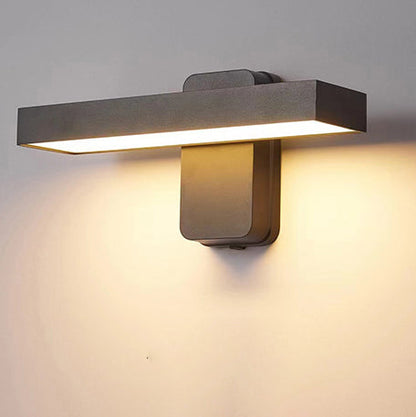 مصباح حائط LED مستطيل الشكل مصنوع من الألومنيوم والأكريليك بتصميم عصري بسيط ومقاوم للماء للاستخدام في الهواء الطلق 