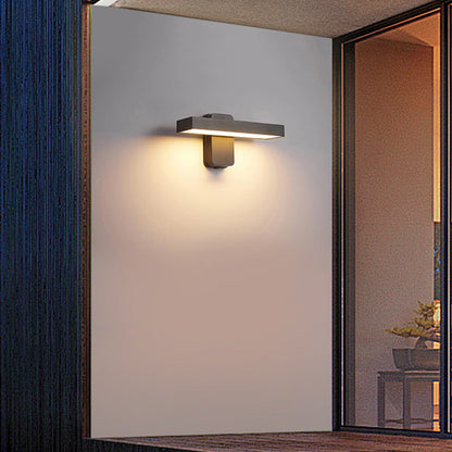 مصباح حائط LED مستطيل الشكل مصنوع من الألومنيوم والأكريليك بتصميم عصري بسيط ومقاوم للماء للاستخدام في الهواء الطلق 