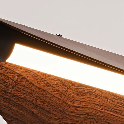 ثريا LED على شكل جزيرة لغرفة المعيشة بتصميم عصري إبداعي قابل للتعديل من خشب الجوز على شكل ورقة 