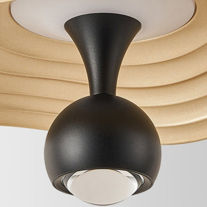 Contemporary Nordic Liftable Dome UFO Aluminum Acrylic LED Pendant Light For Bedroom