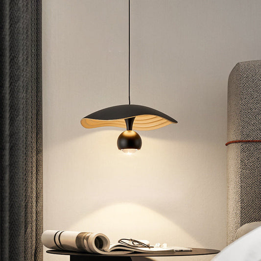 Contemporary Nordic Liftable Dome UFO Aluminum Acrylic LED Pendant Light For Bedroom