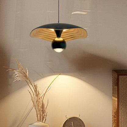 Contemporary Nordic Liftable Dome UFO Aluminum Acrylic LED Pendant Light For Bedroom