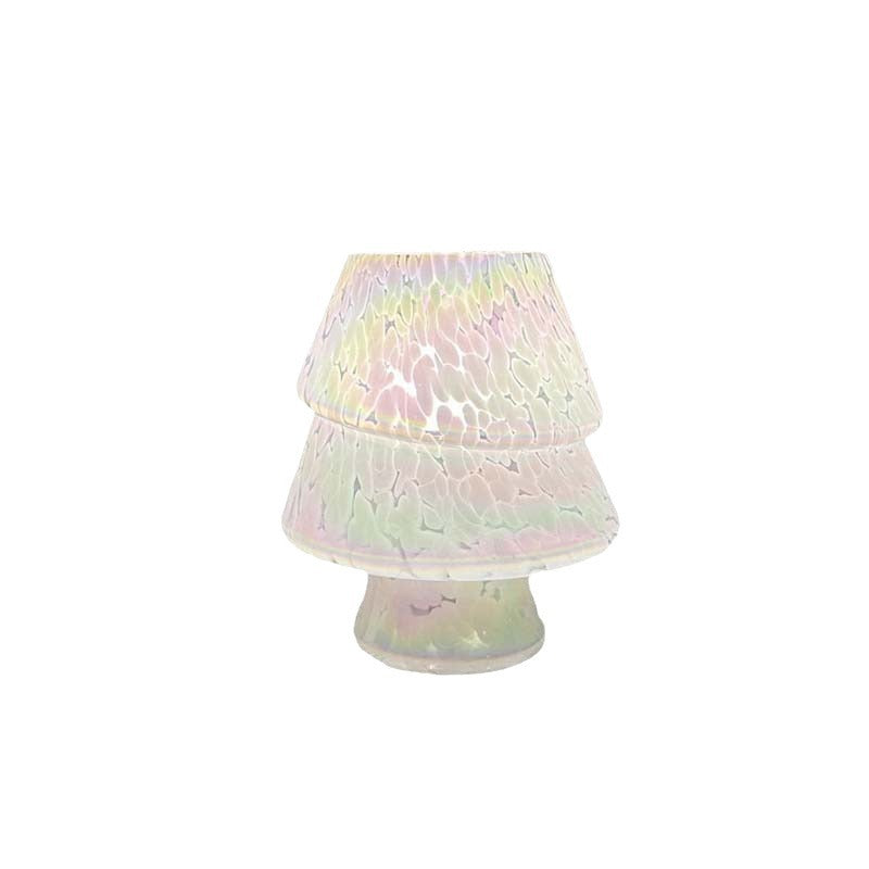 Contemporary Creative Colorful Christmas Tree Glass USB LED Table Lamp For Bedroom