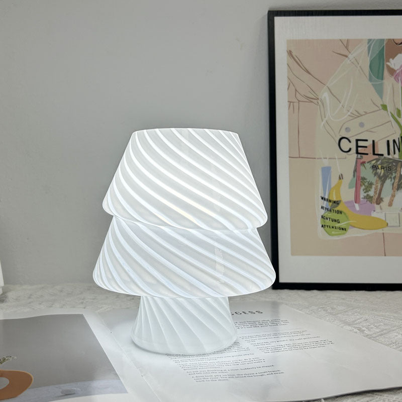 Contemporary Creative Colorful Christmas Tree Glass USB LED Table Lamp For Bedroom