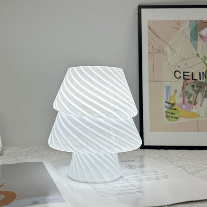 Contemporary Creative Colorful Christmas Tree Glass USB LED Table Lamp For Bedroom