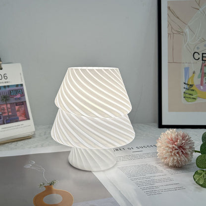 Contemporary Creative Colorful Christmas Tree Glass USB LED Table Lamp For Bedroom